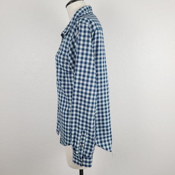 Toad & Co Dakotah Travel Shirt M Blue Green Plaid Button-Front Wool Blend - Picture 4 of 8